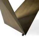Melanie - Modern White Ceramic & Brushed Brown Dining Table