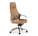 Pilot - Modern Dark Walnut + Beige Leather Desk