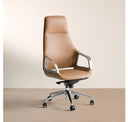 Pilot - Modern Dark Walnut + Beige Leather Desk