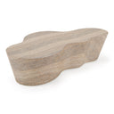 Meru - Modern Faux Travertine Concrete Coffee Table
