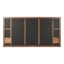 metcalf - mid-century walnut & grey bed