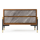 Metcalf - Mid-Century Walnut & Grey Nightstand