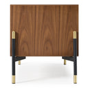 Metcalf - Mid-Century Walnut & Grey Nightstand