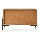 Metcalf - Mid-Century Walnut & Grey Nightstand