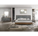 Metcalf - Mid-Century Walnut & Grey Nightstand