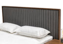 Metcalf - Mid-Century Walnut & Grey Bed w/ Two Nightstands