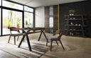 Runyon Modern Walnut & Grey Fabric Dining Chair (Set of 2)