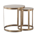 Michaelangelo 22" Nesting Side Tables with White Marble Top