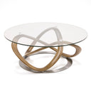 Michele - Modern Glass + Walnut Coffee Table