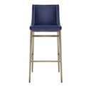 Mimi - Modern Light Grey Fabric + Antique Brass Counter Stool (Set of 2)