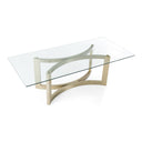 Mingus - Modern Glass + Brushed Brass Rectangualr Dining Table