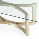 Mingus - Modern Glass + Brushed Brass Rectangualr Dining Table