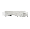 Mini Wonder - Italian Modern Grey Leather Sectional Sofa with Left Facing Recliner