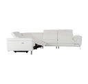Mini Wonder - Italian Modern Grey Leather Sectional Sofa with Left Facing Recliner