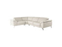 Mini Wonder - Italian Modern Grey Leather Sectional Sofa with Left Facing Recliner