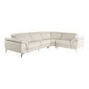 Mini Wonder - Italian Modern Grey Leather Sectional Sofa with Left Facing Recliner