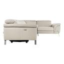 Mini Wonder - Italian Modern Grey Leather Sectional Sofa with Left Facing Recliner