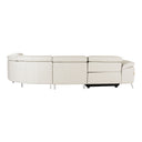 Mini Wonder - Italian Modern Grey Leather Sectional Sofa with Left Facing Recliner