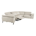Mini Wonder - Italian Modern Grey Leather Sectional Sofa with Left Facing Recliner