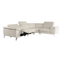 Mini Wonder - Italian Modern Grey Leather Sectional Sofa with Left Facing Recliner