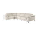 Mini Wonder - Italian Modern Grey Leather Sectional Sofa with Left Facing Recliner