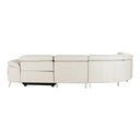 Mini Wonder - Italian Modern Grey Leather Sectional Sofa with Right Facing Recliner