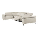 Mini Wonder - Italian Modern Grey Leather Sectional Sofa with Right Facing Recliner
