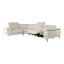 Mini Wonder - Italian Modern Grey Leather Sectional Sofa with Right Facing Recliner