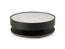 Miranda - Modern Ceramic + Black Oak Round Coffee Table