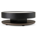 Miranda - Modern Ceramic + Black Oak Round Coffee Table