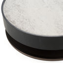 Miranda - Modern Ceramic + Black Oak Round Coffee Table