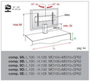 MO-USA3 Modena Modern Black TV Entertainment System Made In Italy