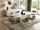 Angus - Modern Cream Ash + Gold Dining Table