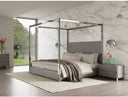 Arlene Modern Grey Elm & Stainless Steel Canopy Bed