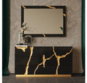 Aspen - Modern Black + Gold Bed + Nightstands