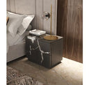Aspen - Modern Matte Brown Ash & Silver TV Stand