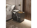 Aspen - Modern Matte Brown Ash & Silver Nightstand