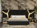 aspen - glam black velvet & gold bed