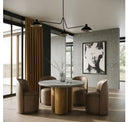 Bateman - Modern Faux Concrete + Walnut Dining Table
