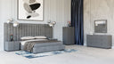 buckley - modern grey & black stainless steel bed