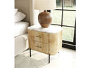 Cambridge White Marble & Mango 2 Drawer Nightstand