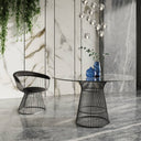 Chandler - Modern Round Glass & Black Stainless Steel Dining Table