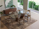 Cleveland - Contemporary Glass and Walnut Dining Table
