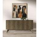 Costello - Mid-Century Modern Wenge Dining Table + 8 Chairs Set