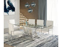 Crawford Modern Rectangular Glass Dining Table