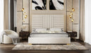 Daystar - Modern Beige Velvet & Gold Bed