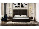 Daystar - Modern Dark Brown Velvet & Gold Bed