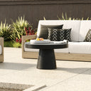 Desoto - Modern Black Concrete Round Coffee Table