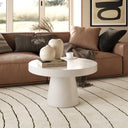 Desoto - Modern White Concrete Round Coffee Table