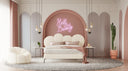 destiny - contemporary white sherpa bubble bed